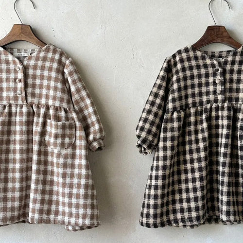 Beige check dress