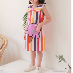Ice cream bag stripes dress