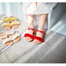 Load image into Gallery viewer, Red flowers sandals