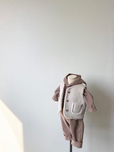 Brown and Ivoy Warm Vest
