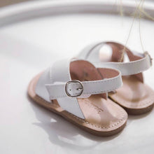 Load image into Gallery viewer, White cross sandals