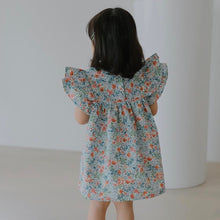 Load image into Gallery viewer, Blue floral frills dress
