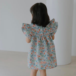 Blue floral frills dress