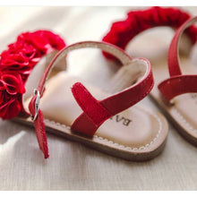 Load image into Gallery viewer, Red flowers sandals