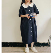 Load image into Gallery viewer, Navy blue collar dress