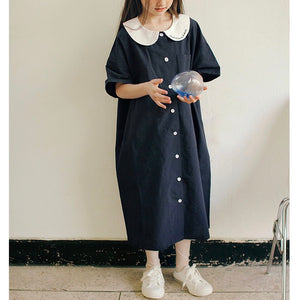 Navy blue collar dress