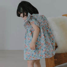 Load image into Gallery viewer, Blue floral frills dress