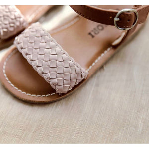 Pink braided sandals