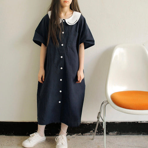 Navy blue collar dress