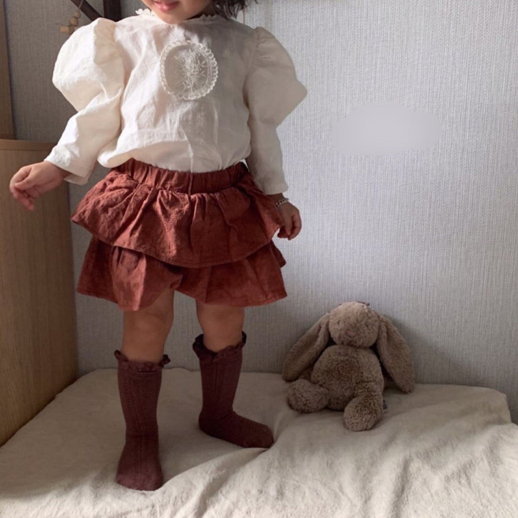 Puffy top with layer skirt