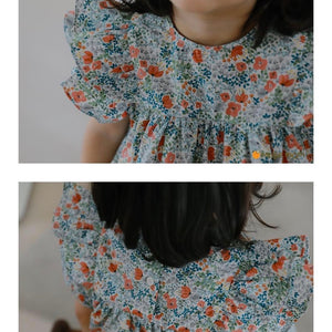 Blue floral frills dress