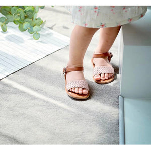 Pink braided sandals