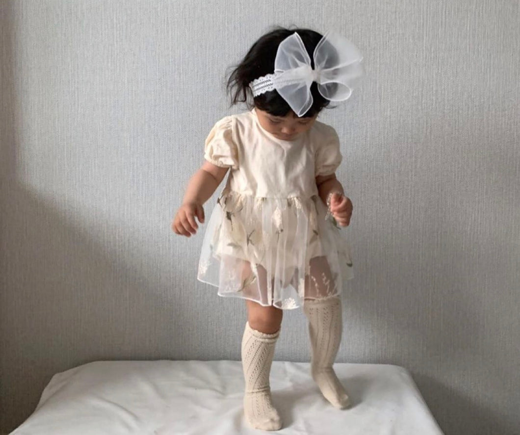 Flowery embroidered dress