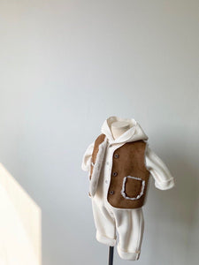 Brown and Ivoy Warm Vest