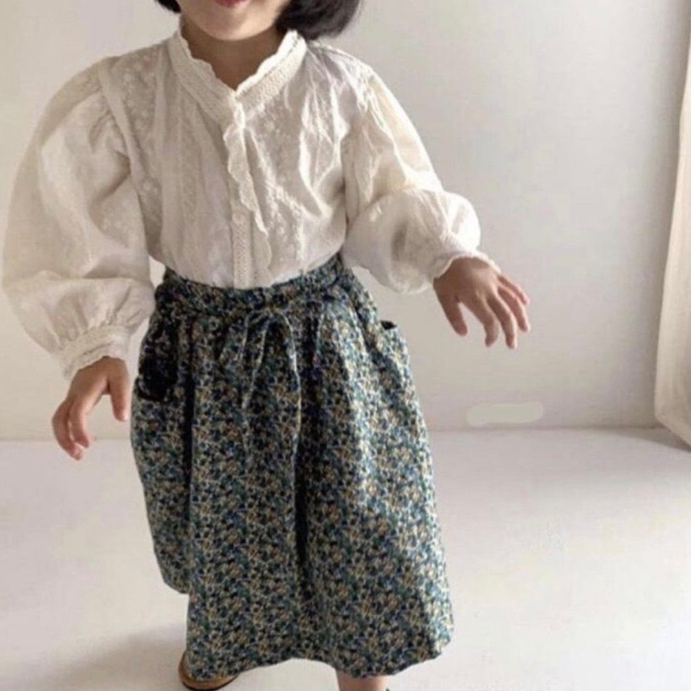 Floral green skirt “ 3-4 years “
