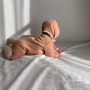 Waffle bodysuit with hat