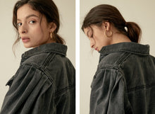 Load image into Gallery viewer, Black denim jacket