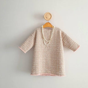 Pink tweed dress