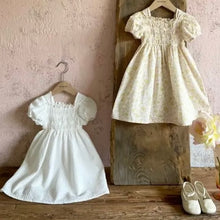Load image into Gallery viewer, White smocked dress