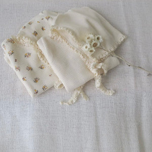 Waffle romper with hat