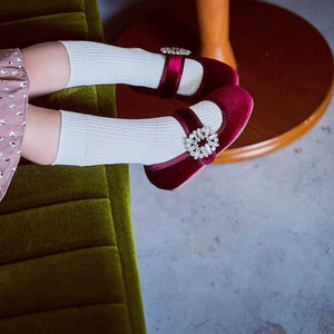 Crystal velvet flats