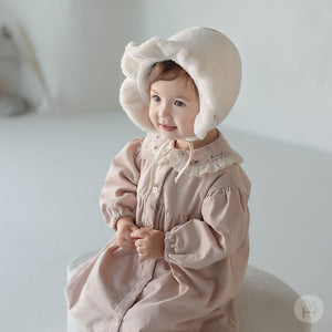 Chloe floral collar dress with earmuffs