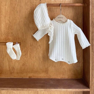 Waffle bodysuit with hat