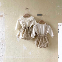 Load image into Gallery viewer, Frill bodysuit with check skirt