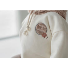Load image into Gallery viewer, White brown fleece hoodie