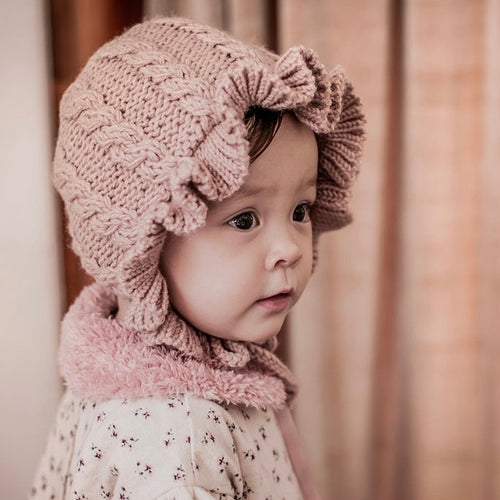 Knit frill hat