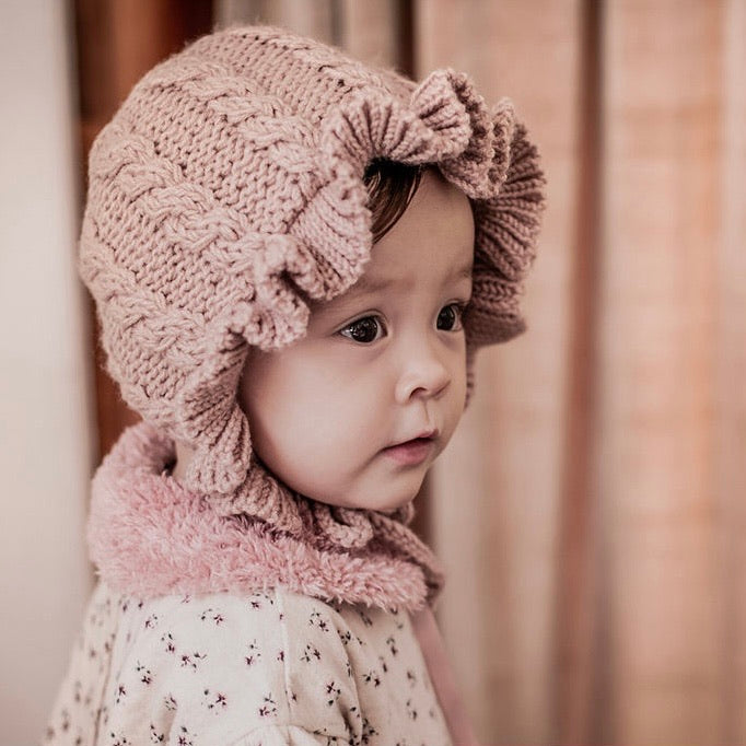 Knit frill hat