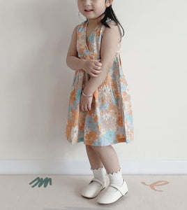 Orange floral dress