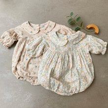 Load image into Gallery viewer, Floral collar babysuit