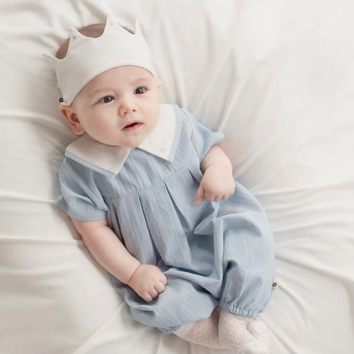 Blue bodysuit with crown