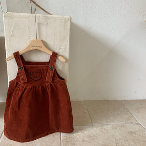 Red bear dress with white top