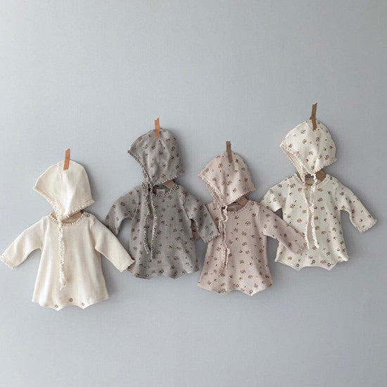 Waffle romper with hat