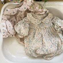 Load image into Gallery viewer, Floral collar babysuit