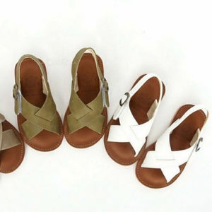 White cross sandals