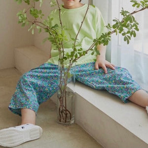 Blue floral pants