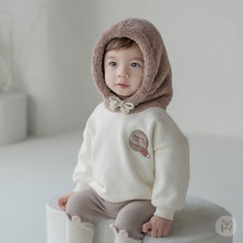 Load image into Gallery viewer, White brown fleece hoodie